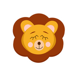 lion vector in flat style. cute animal element for the design of children's rooms, clothes, sticker, coloring, poster