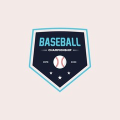 Baseball badge logo vector illustration