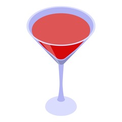 Full martini glass icon. Isometric of full martini glass vector icon for web design isolated on white background