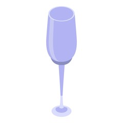 Empty champagne glass icon. Isometric of empty champagne glass vector icon for web design isolated on white background
