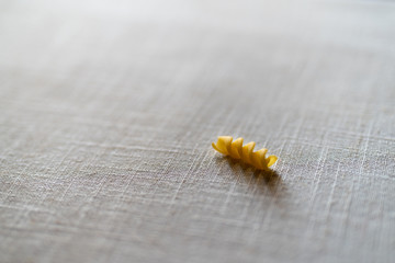 Uncooked Italianf usilli pasta