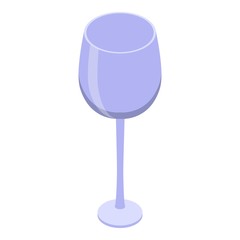 Wine glassware icon. Isometric of wine glassware vector icon for web design isolated on white background