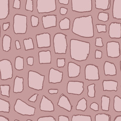 Stones handdrawn seamless brown pattern. Vector illustration.