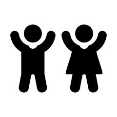 Girl and boy symbol icon monochrome. Background vector illustration.
