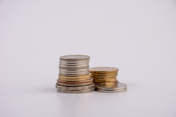 Coins isolated on white background