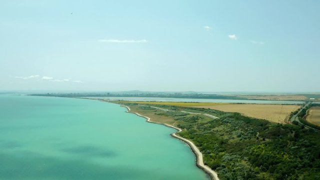 Aerial survey of the sea sarafovo burgas bulgaria
