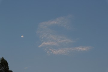 moon and clouds in the sky