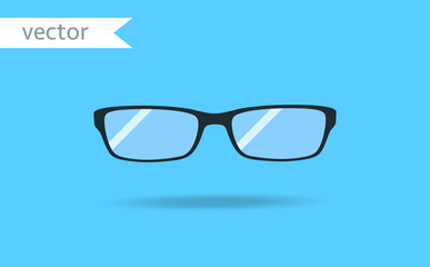 Glasses vector icon, symbol. White and black vector desgin. Modern, simple flat vector illustration for web site, mobile app or poster design.
