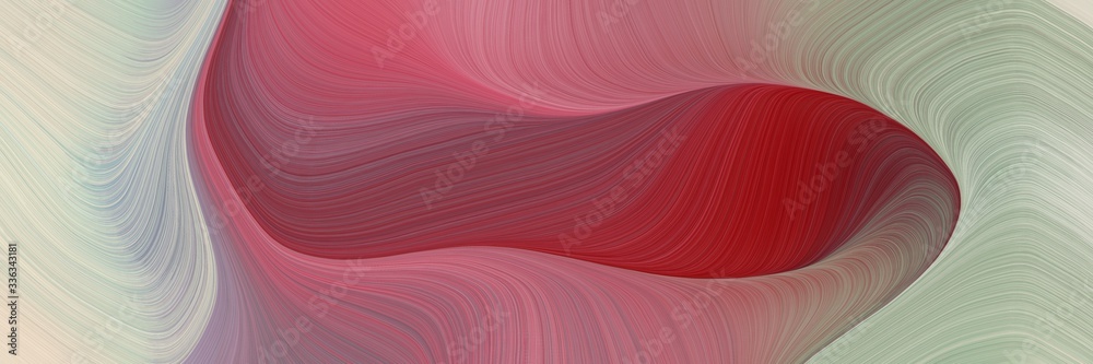 Aufkleber abstract artistic horizontal header with antique fuchsia, silver and firebrick colors. fluid curved 