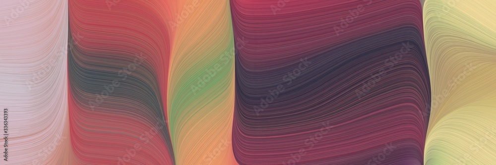 Poster abstract dynamic horizontal header with pastel brown, dark moderate pink and tan colors. fluid curved lines with dynamic flowing waves and curves