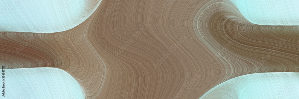 Poster abstract modern horizontal banner with pastel brown, powder blue and dark gray colors. fluid curved 