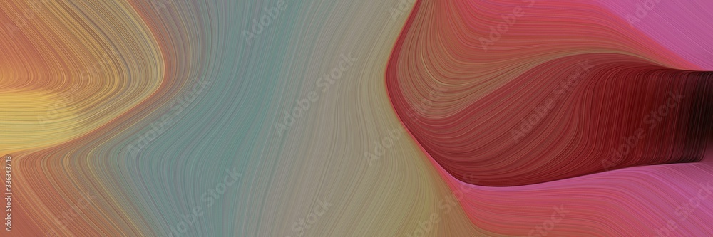 Aufkleber abstract flowing header with pastel brown, dark pink and dark salmon colors. fluid curved lines with