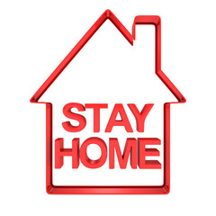 stay home on white background. Isolated 3D illustration