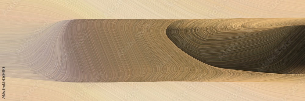 Poster abstract colorful header with tan, dark slate gray and pastel brown colors. fluid curved flowing wav