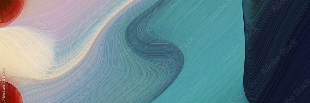 Poster abstract moving banner design with cadet blue, silver and blue chill colors. fluid curved flowing wa