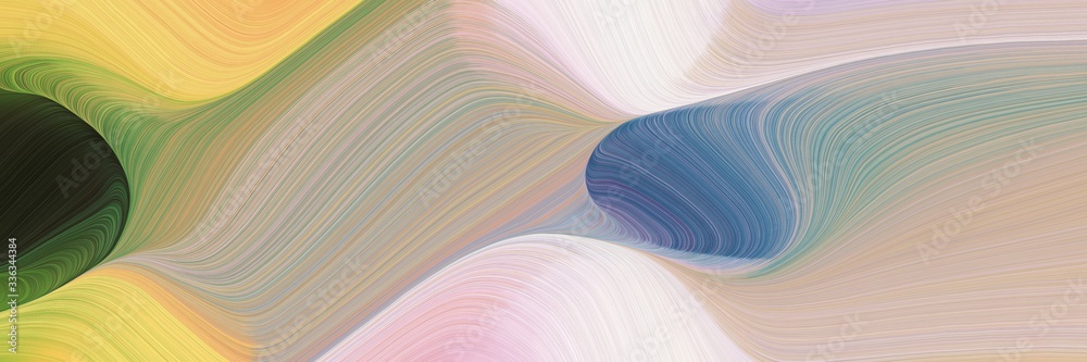 Aufkleber abstract moving designed horizontal header with tan, dark slate gray and misty rose colors. fluid curved lines with dynamic flowing waves and curves