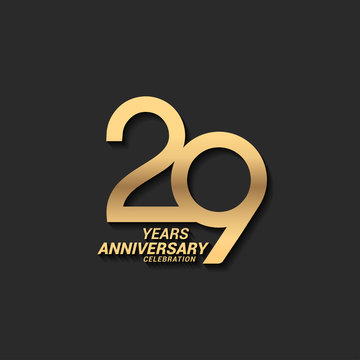 29 years anniversary celebration logotype with elegant modern number gold color for celebration