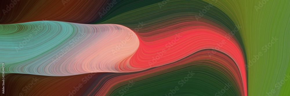 Aufkleber abstract flowing header design with dark olive green, very dark green and indian red colors. fluid c