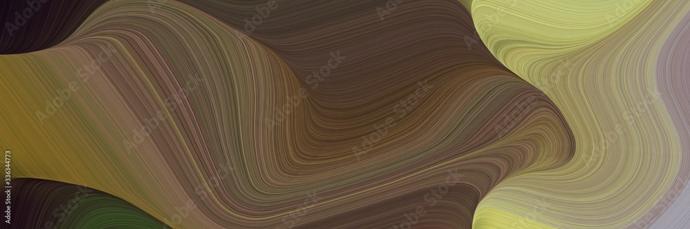 Poster abstract surreal banner with dark olive green, dark khaki and gray gray colors. fluid curved lines with dynamic flowing waves and curves