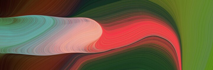 abstract flowing header design with dark olive green, very dark green and indian red colors. fluid curved lines with dynamic flowing waves and curves