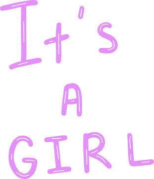 pink letters vector  its a girl