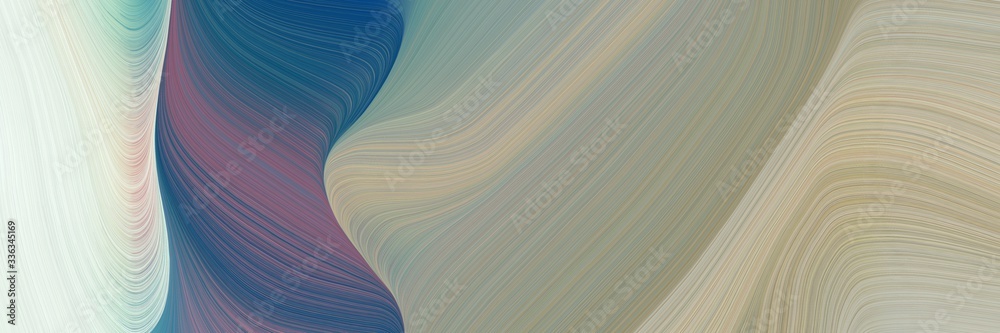 Poster abstract colorful banner design with dark gray, teal blue and beige colors. fluid curved lines with 