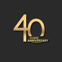 40 years anniversary celebration logotype with elegant modern number gold color for celebration