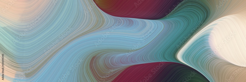 Aufkleber abstract decorative designed horizontal banner with light slate gray, pastel gray and old mauve colors. fluid curved lines with dynamic flowing waves and curves