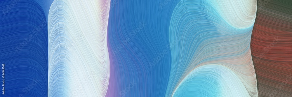 Poster abstract artistic designed horizontal banner with steel blue, light gray and old mauve colors. fluid