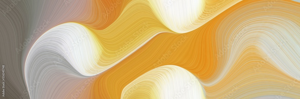 Poster abstract dynamic banner with tan, beige and golden rod colors. fluid curved lines with dynamic flowi