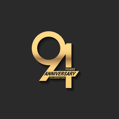 94 years anniversary celebration logotype with elegant modern number gold color for celebration