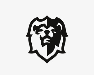 Lion modern mascot logo. King emblem design editable for your business. Vector illustration.