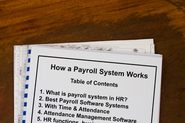 Payroll system with table of contents
