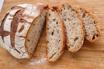 Freshly baked, home-made  sourdough bread