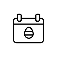 Calendar egg easter icon. Simple line vector elements of religious holiday for ui and ux, website or mobile application