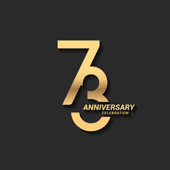 73 years anniversary celebration logotype with elegant modern number gold color for celebration