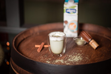 coffee latte in a glass