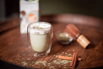 coffee latte in a glass