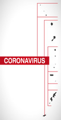 Northern Mariana Islands map with Coronavirus warning illustration