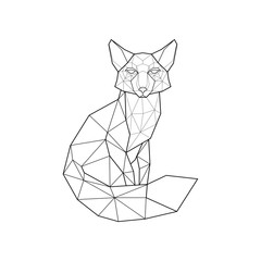 Fototapeta premium Polygonal abstract fox. Logo of the fox. Vector illustration
