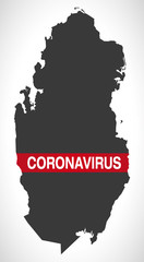 Qatar map with Coronavirus warning illustration