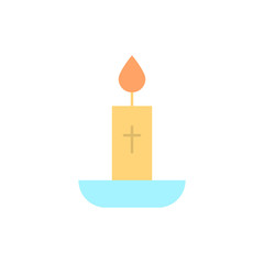 Candle cross color icon. Simple color vector elements of religious holiday for ui and ux, website or mobile application