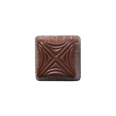square shaped chocolate candy, on a white background, isolated, without shadow