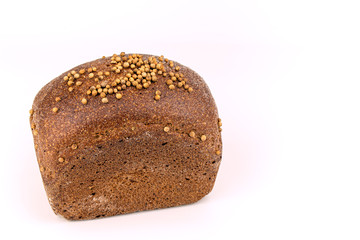 Bread With Coriander Seeds on White Background