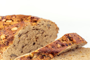 Flax Seed Bread on White Background