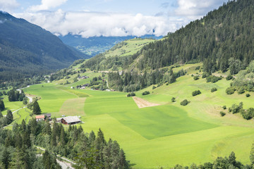 Fototapeta na wymiar Idyllic summer landscape in the Alps