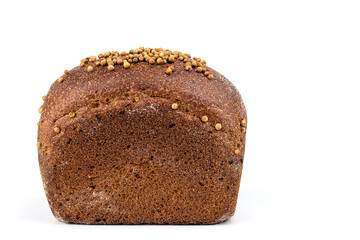 Bread With Coriander Seeds on White Background