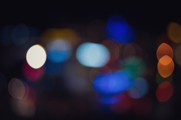 defocused lights in the city