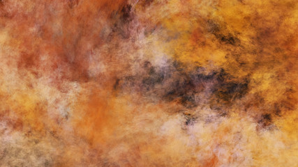 Abstract orange fantastic clouds. Colorful fractal background. Digital art. 3d rendering.