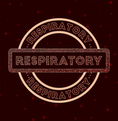 Respiratory badge. Glowing geometric round respiratory sign. Vector illustration.
